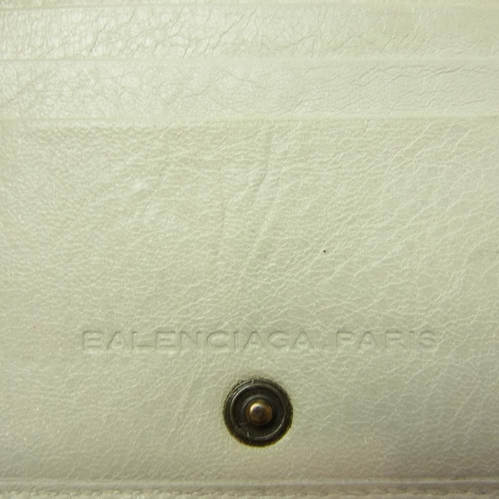 BALENCIAGA バレンシアガ 168503 エディターズ レザー 二つ折り コンパクト ウォレット ホワイト系【中古】