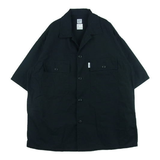 ガンホー 212-1023 FATIGUE SHIRT SHORT SLEEVE 半袖 ファティーグ シャツ コットン ブラック系 M【中古】