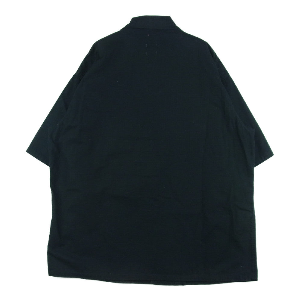 ガンホー 212-1023 FATIGUE SHIRT SHORT SLEEVE 半袖 ファティーグ シャツ コットン ブラック系 M【中古】