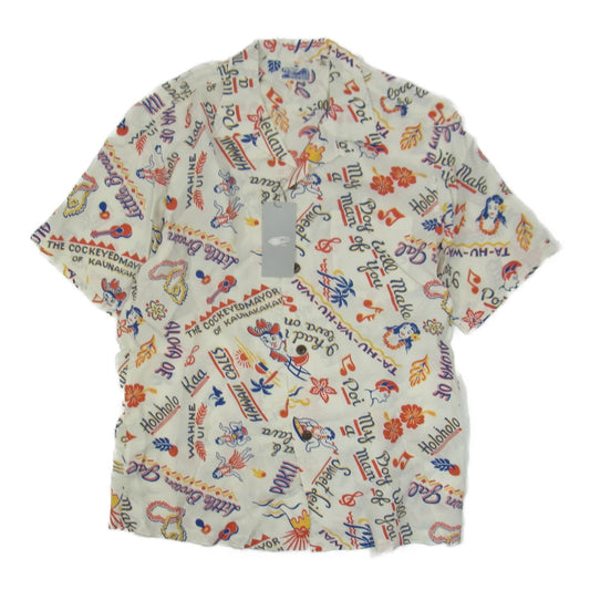 SUN SURF サンサーフ × BEAMS ビームス Sweet Leilani Royal Hawaiian Aloha Shirts アロハ シャツ ホワイト系 L【新古品】【未使用】【中古】
