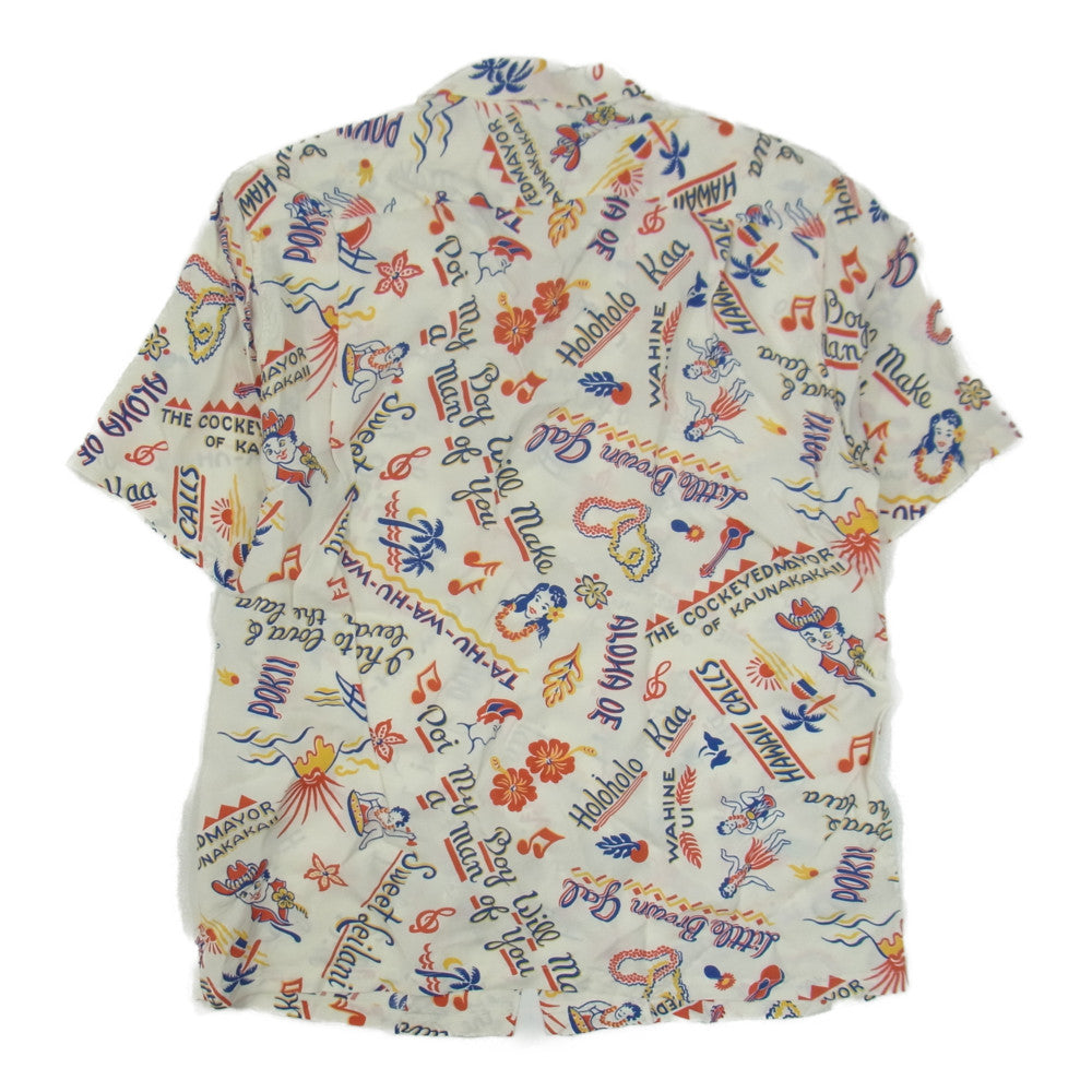 SUN SURF サンサーフ × BEAMS ビームス Sweet Leilani Royal Hawaiian Aloha Shirts アロハ シャツ ホワイト系 L【新古品】【未使用】【中古】