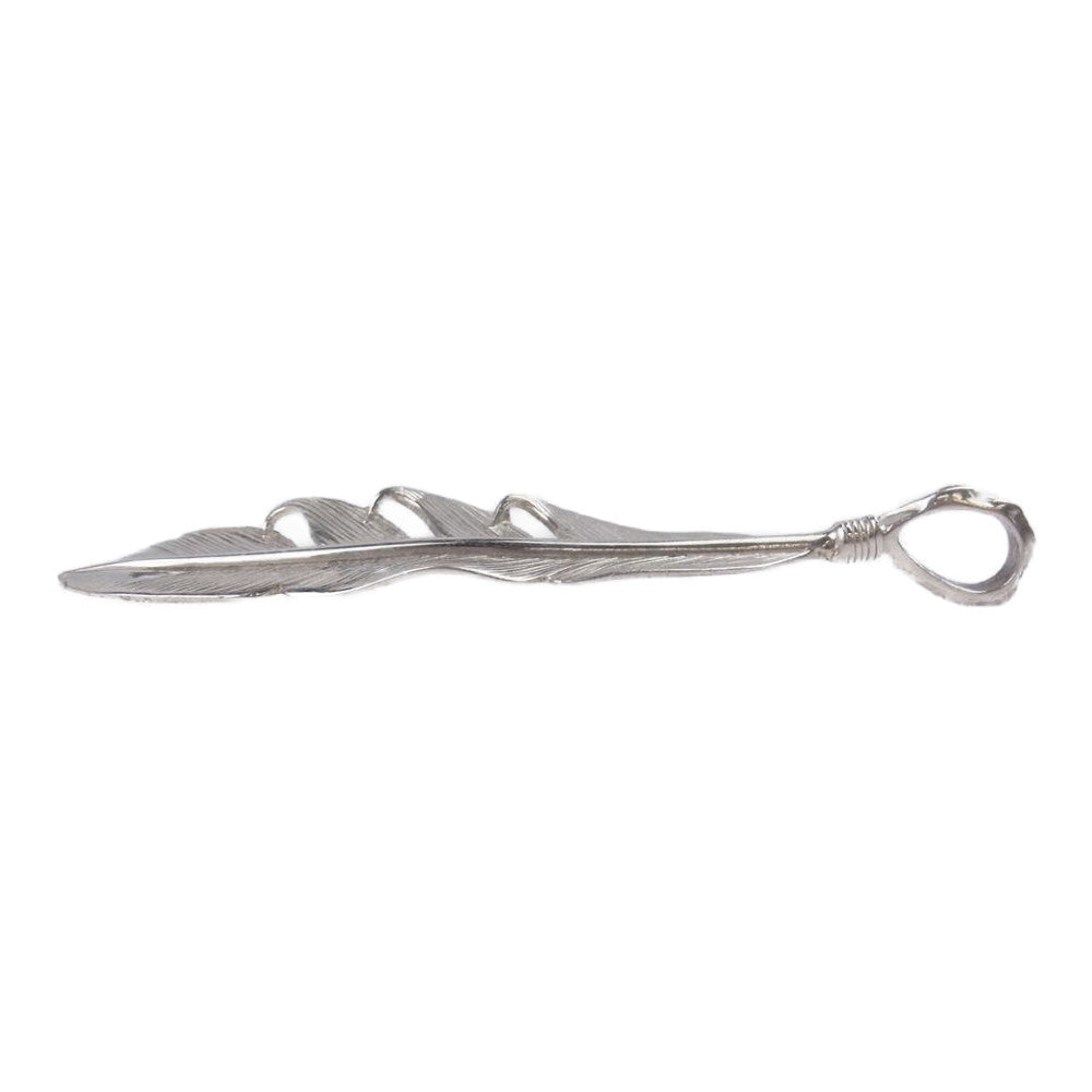 THE FLAT HEAD ザフラットヘッド  フェザー ラージ ペンダント トップ シルバー系【中古】