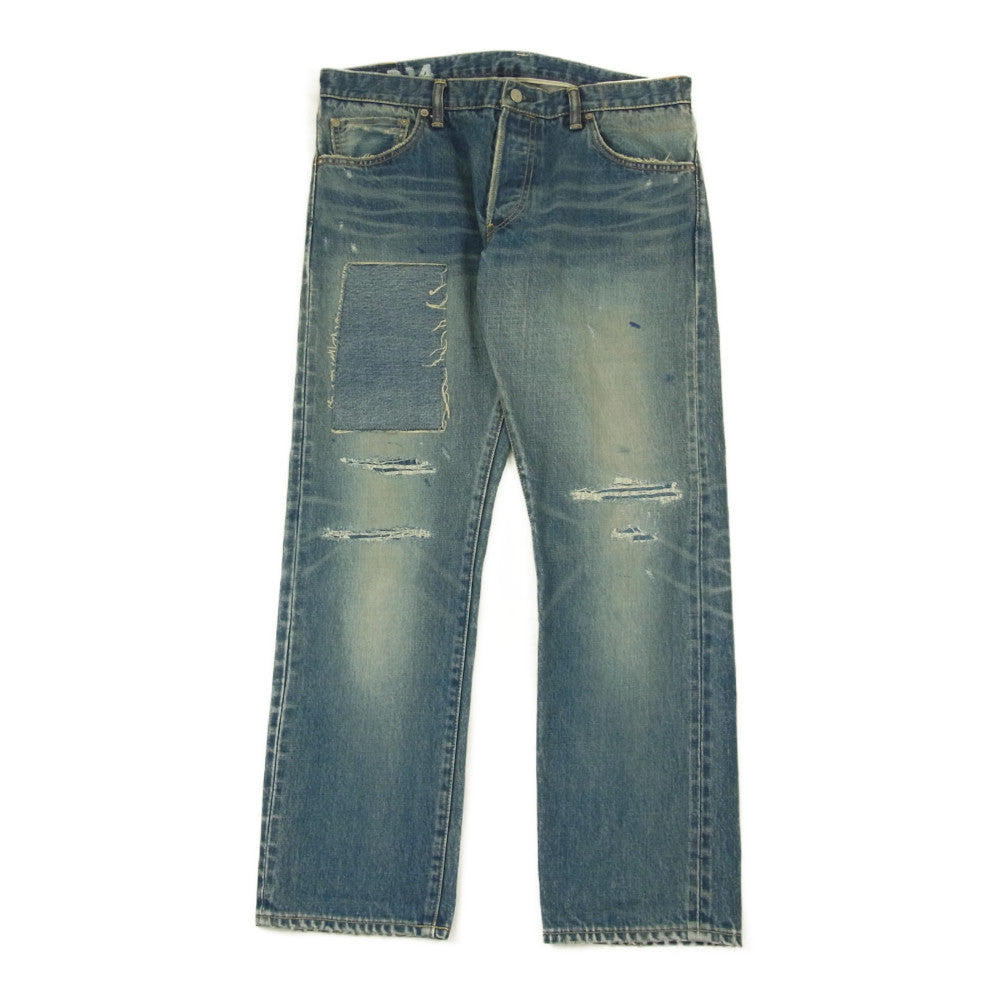 VISVIM ビズビム 18SS 0118105005029 SOCIAL SCULPTURE  10 DAMAGED 14 ダメージ デニム パンツ インディゴブルー系 36【中古】