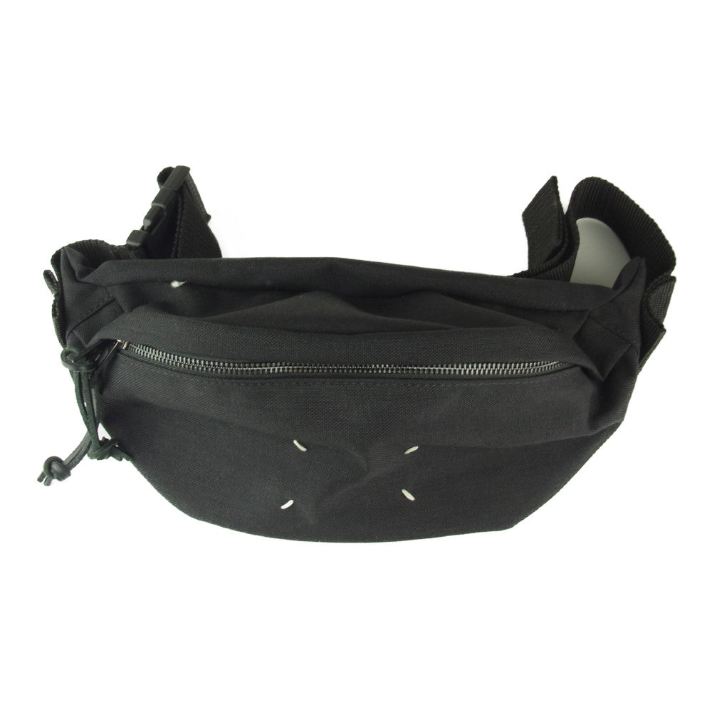 MAISON MARGIELA メゾンマルジェラ Canvas Belt Bag 4ステッチ ベルトバッグ キャンバス バムバッグ ブラック系【美品】【中古】