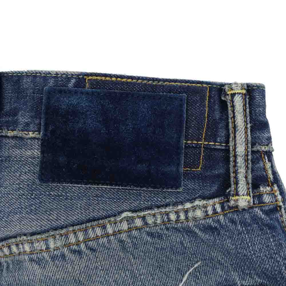 VISVIM ビズビム 0120305005002 SS JOURNEYMAN PANTS TACKED CRASH ジャーニーマン クラッシュ ダメージ 加工 デニム パンツ インディゴブルー系 1【中古】