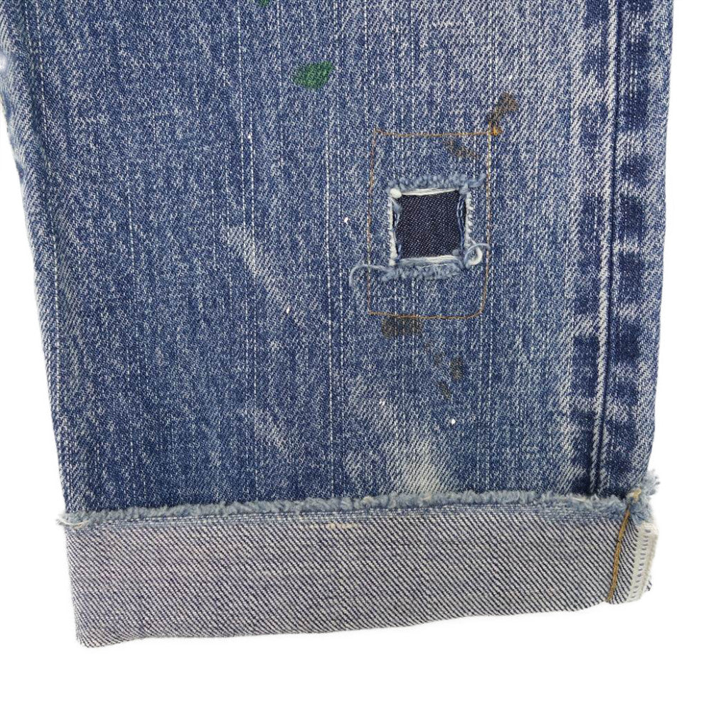 VISVIM ビズビム 0120305005002 SS JOURNEYMAN PANTS TACKED CRASH ジャーニーマン クラッシュ ダメージ 加工 デニム パンツ インディゴブルー系 1【中古】