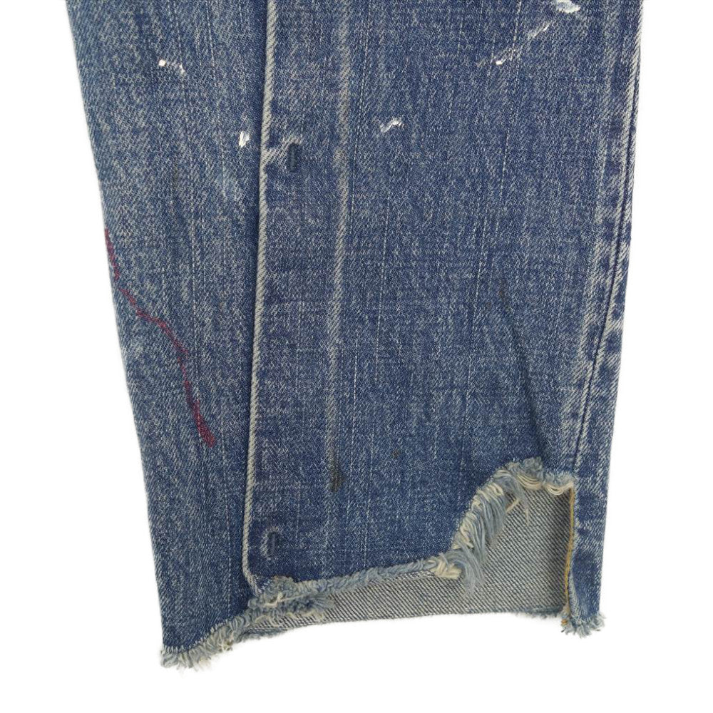 VISVIM ビズビム 0120305005002 SS JOURNEYMAN PANTS TACKED CRASH ジャーニーマン クラッシュ ダメージ 加工 デニム パンツ インディゴブルー系 1【中古】