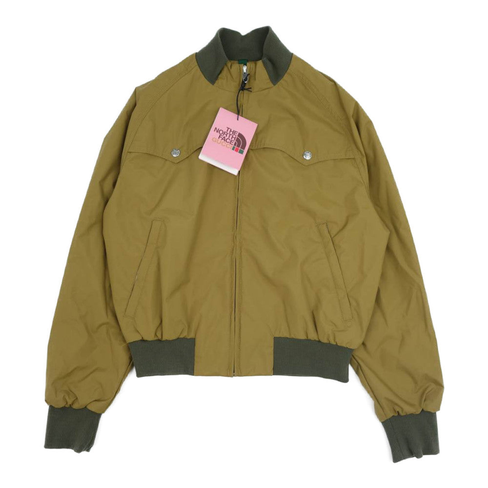 GUCCI グッチ THE NORTH FACE ノースフェイス 国内正規品 ナイロン ボンバージャケット カーキ系 M【美品】【中古】