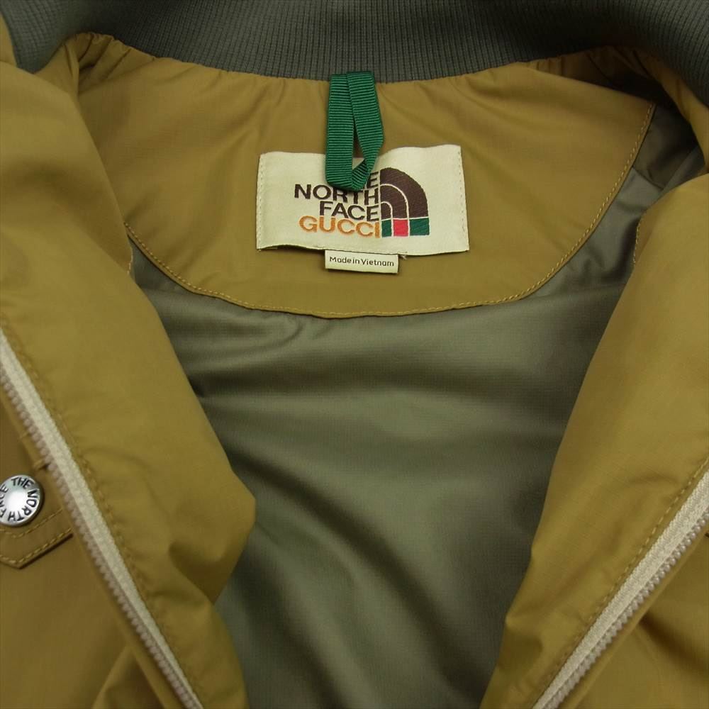 GUCCI グッチ  THE NORTH FACE ノースフェイス 国内正規品 ナイロン ボンバージャケット カーキ系 M【美品】【中古】