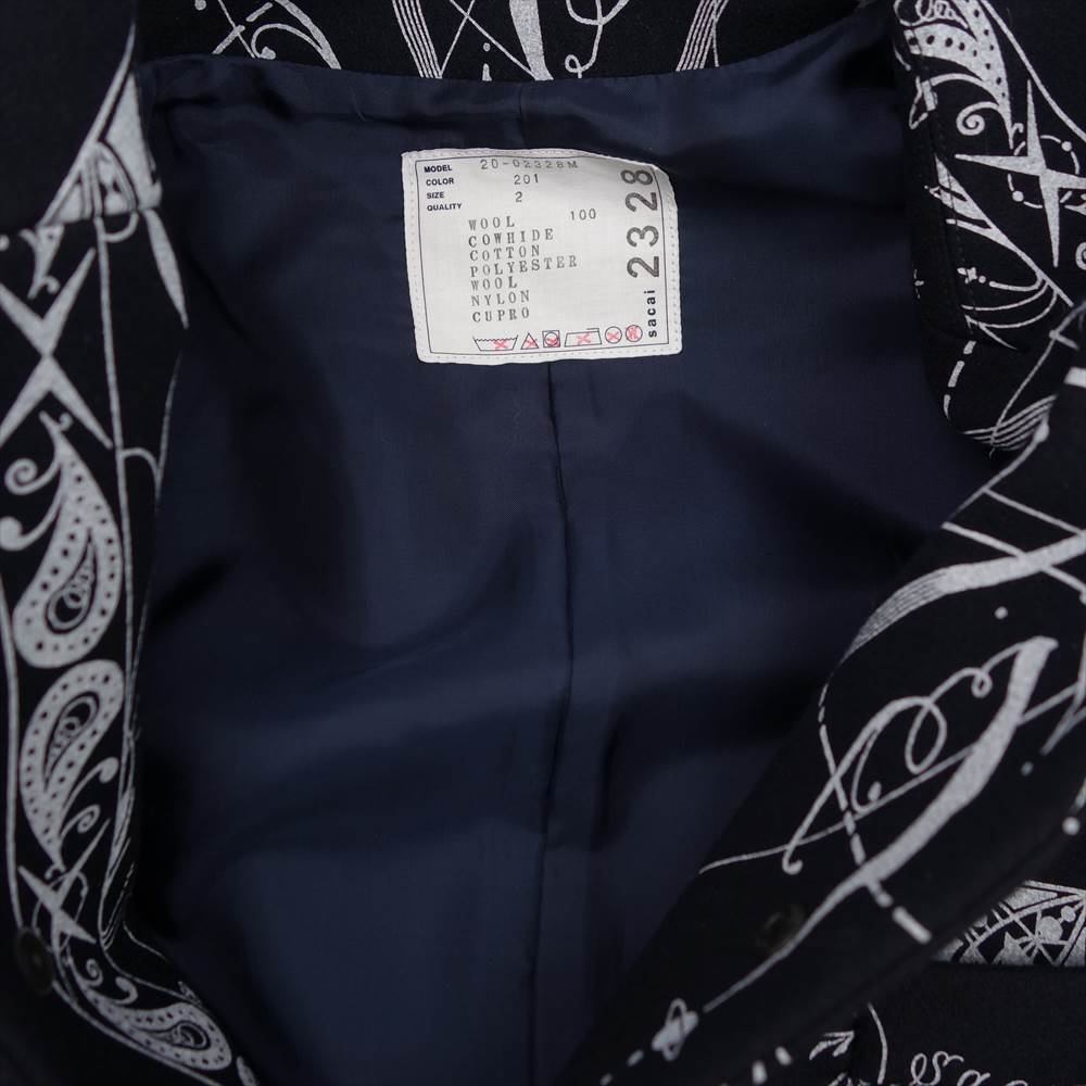 Sacai サカイ 20AW 20-02328M Dr.woo バンダナ ブルゾン スタジャン ブラック系 ダークネイビー系 2【中古】
