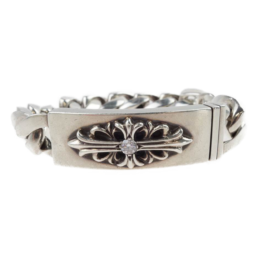 CHROME HEARTS クロムハーツ（原本有） ID FLORAL CROSS フローラルID クラシックリンク 1ダイヤ 13LIMK ブレスレット シルバー系【中古】
