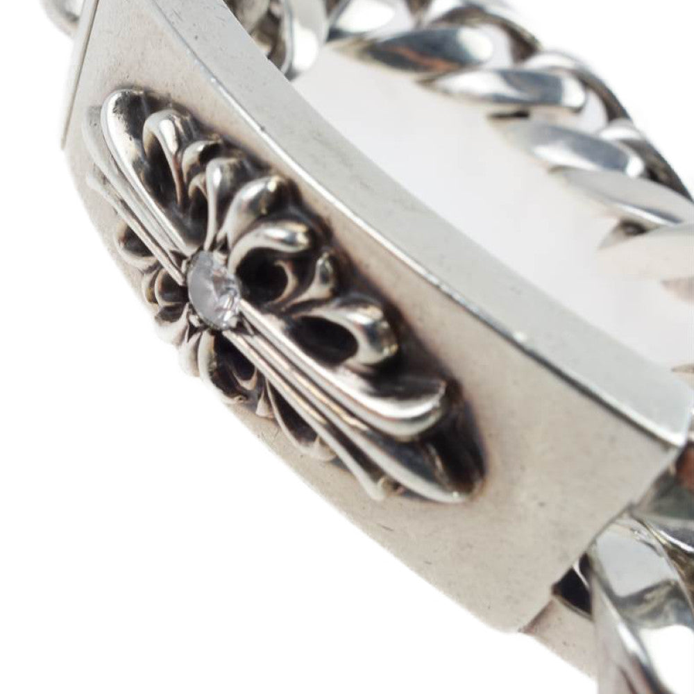 CHROME HEARTS クロムハーツ（原本有） ID FLORAL CROSS フローラルID クラシックリンク 1ダイヤ 13LIMK ブレスレット シルバー系【中古】