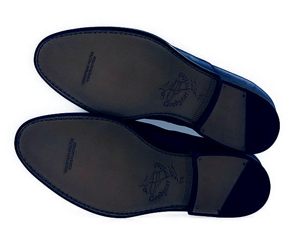 JALAN SRIWIJAYA ジャランスリウァヤ 98921 ストレートチップ サイドエラスティック レザーソール ビジネスシューズ 7.5 ブルー系 7.5【極上美品】【中古】