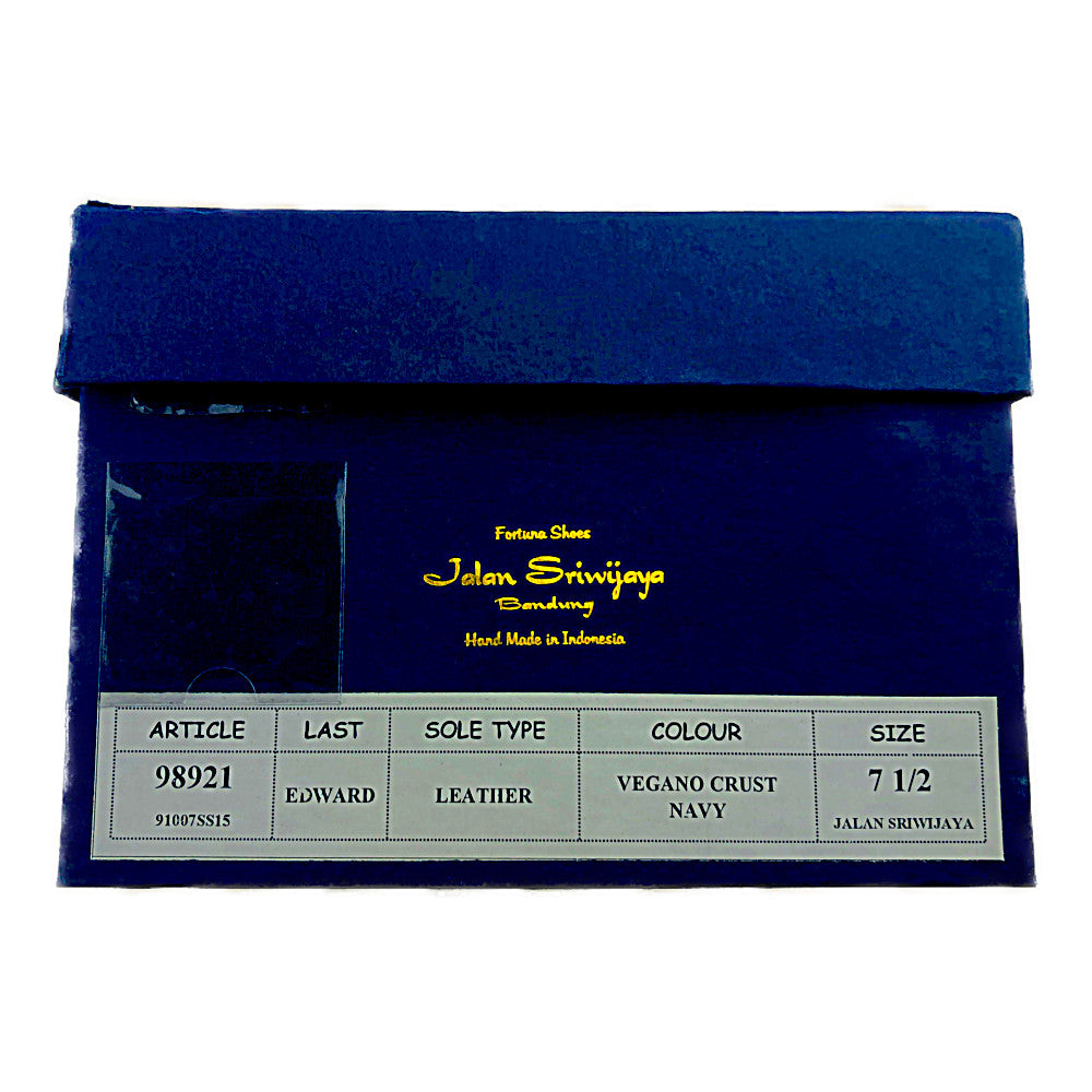 JALAN SRIWIJAYA ジャランスリウァヤ 98921 ストレートチップ サイドエラスティック レザーソール ビジネスシューズ 7.5 ブルー系 7.5【極上美品】【中古】