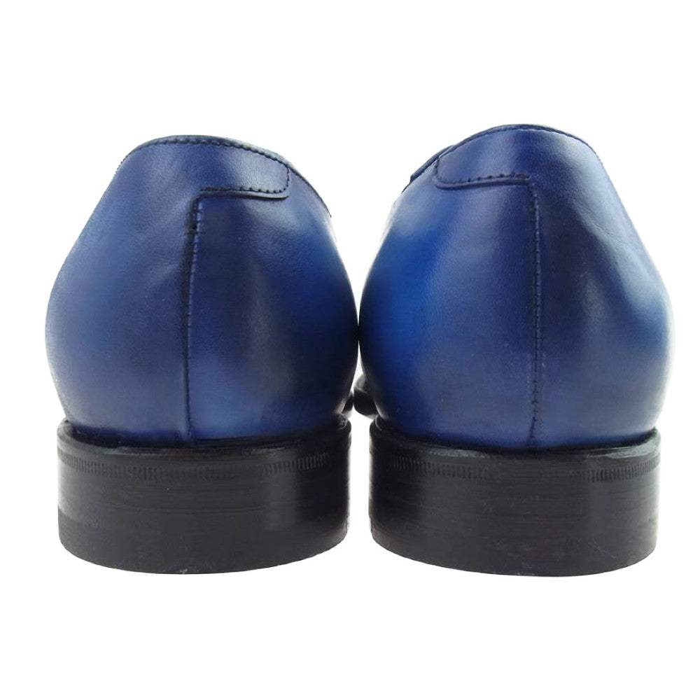 JALAN SRIWIJAYA ジャランスリウァヤ 98921 ストレートチップ サイドエラスティック レザーソール ビジネスシューズ 7 ブルー系 7【極上美品】【中古】