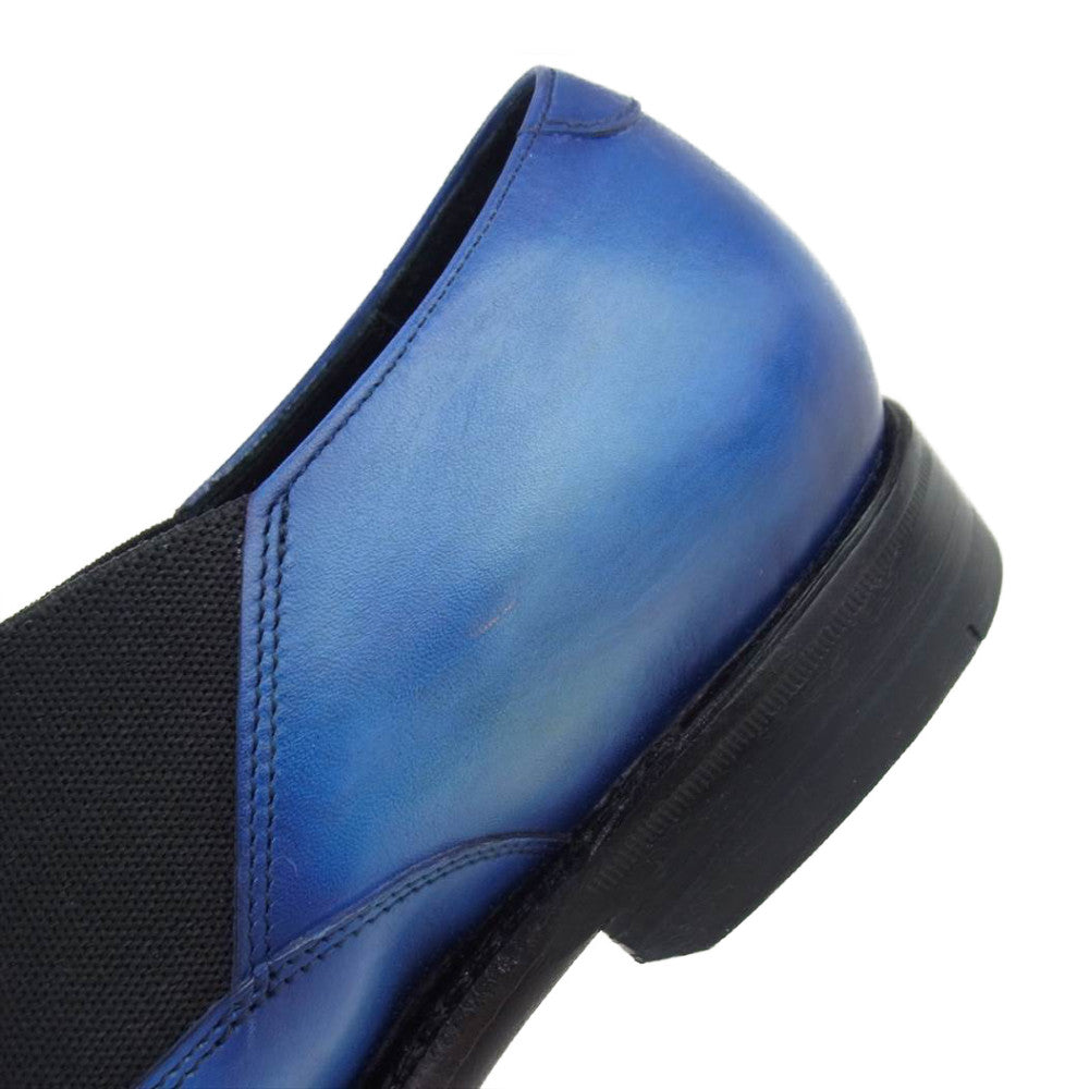 JALAN SRIWIJAYA ジャランスリウァヤ 98921 ストレートチップ サイドエラスティック レザーソール ビジネスシューズ 7 ブルー系 7【極上美品】【中古】