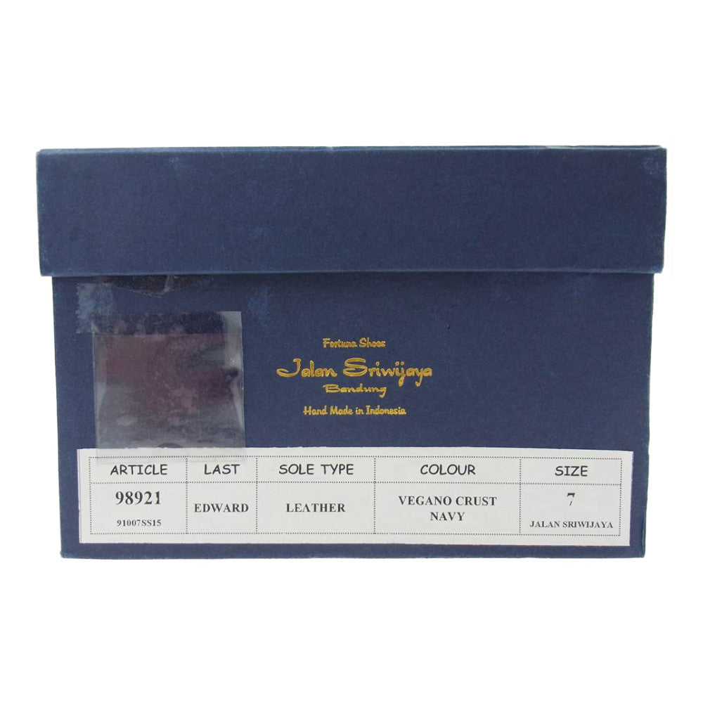 JALAN SRIWIJAYA ジャランスリウァヤ 98921 ストレートチップ サイドエラスティック レザーソール ビジネスシューズ 7 ブルー系 7【極上美品】【中古】