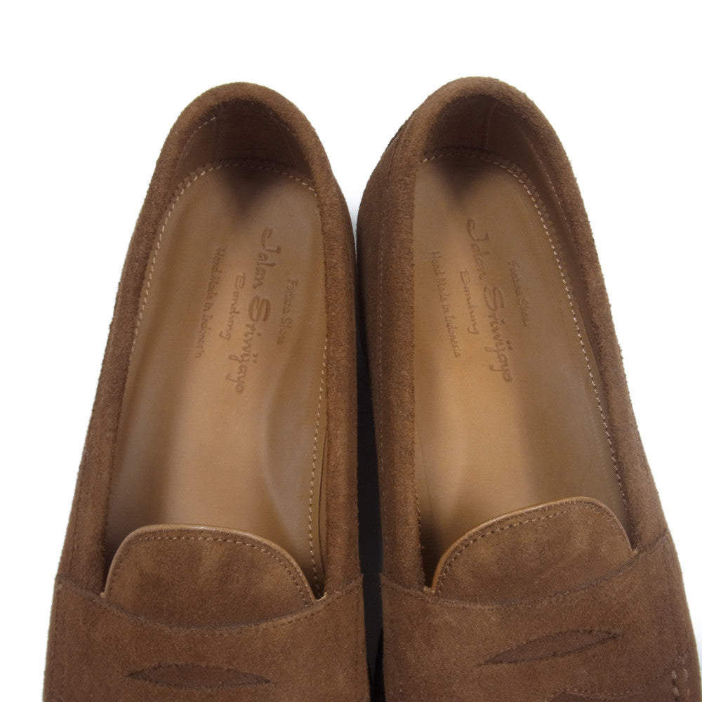 JALAN SRIWIJAYA ジャランスリウァヤ 98324 TAN SUEDE タンスエード レザー ゴンマソール コインローファー ブラウン系 6.5【極上美品】【中古】