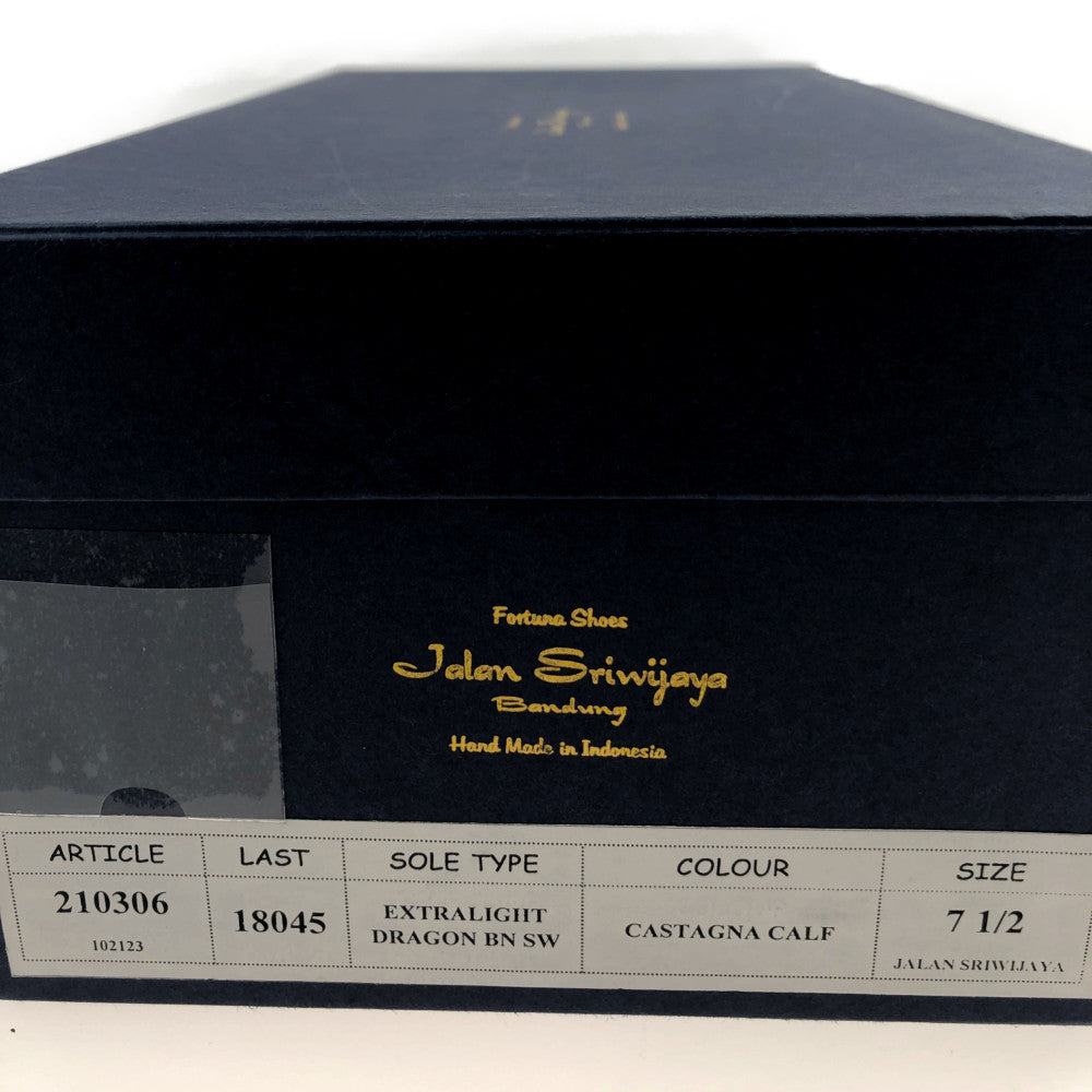 JALAN SRIWIJAYA ジャランスリウァヤ 210306 INTELLIGENCE SHOES インテリジェンス カスターニャカーフ レザー シューズ 7.5 ブラウン系 7.5【極上美品】【中古】