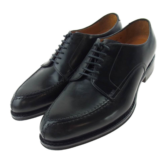 JALAN SRIWIJAYA ジャランスリウァヤ 98313  Vチップ ブラックハイシャイン レザーソール ビジネスシューズ ドレスシューズ 6 ブラック系 6【極上美品】【中古】