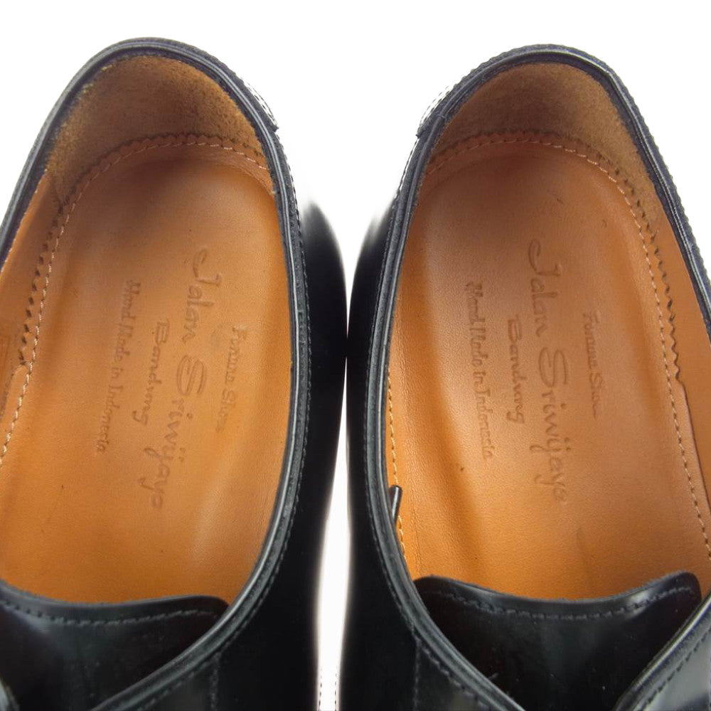 JALAN SRIWIJAYA ジャランスリウァヤ 98313  Vチップ ブラックハイシャイン レザーソール ビジネスシューズ ドレスシューズ 6 ブラック系 6【極上美品】【中古】