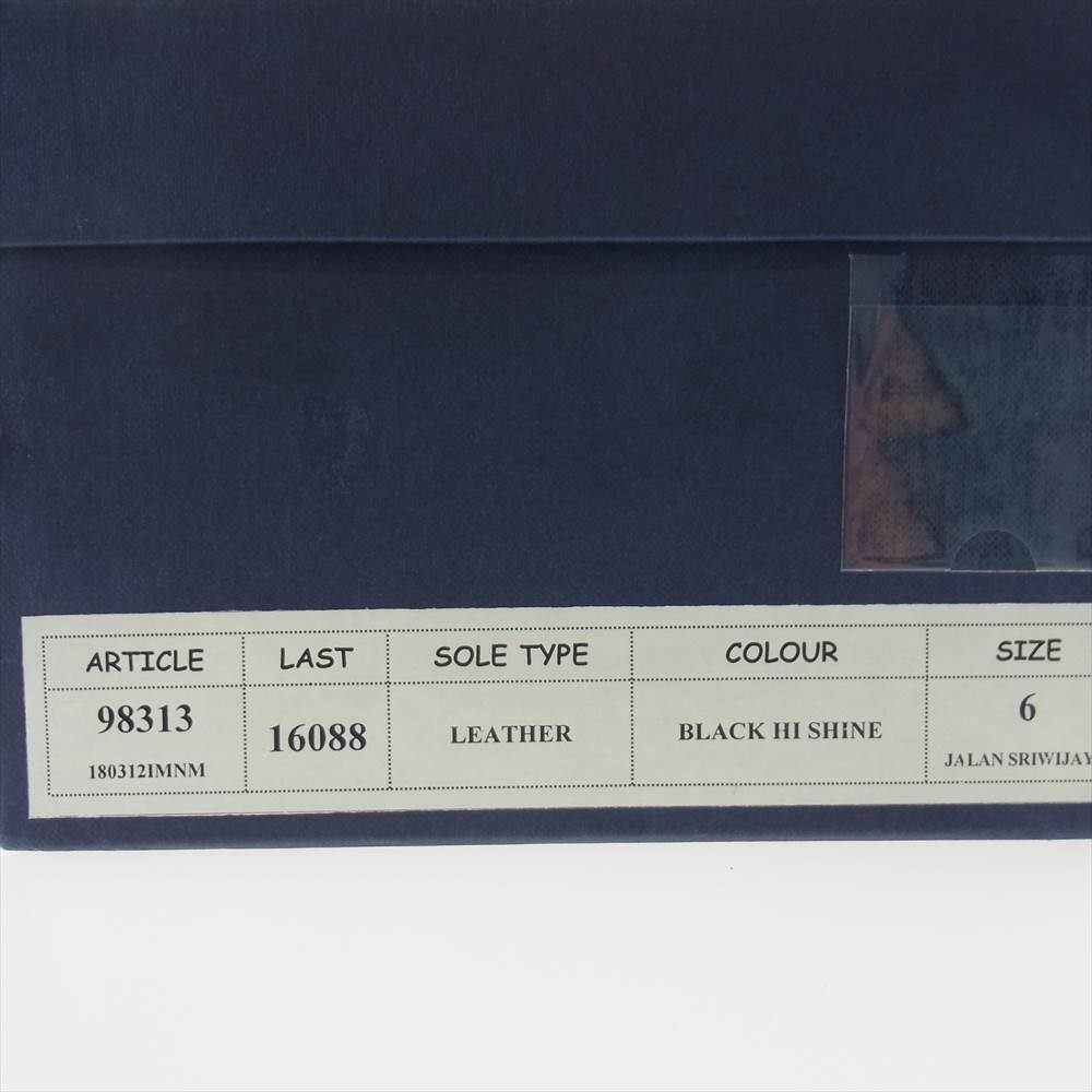 JALAN SRIWIJAYA ジャランスリウァヤ 98313  Vチップ ブラックハイシャイン レザーソール ビジネスシューズ ドレスシューズ 6 ブラック系 6【極上美品】【中古】