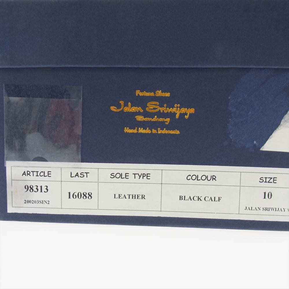 JALAN SRIWIJAYA ジャランスリウァヤ 98313  Vチップ ブラックカーフ レザーソール ビジネスシューズ ドレスシューズ 10 ブラック系 10【極上美品】【中古】