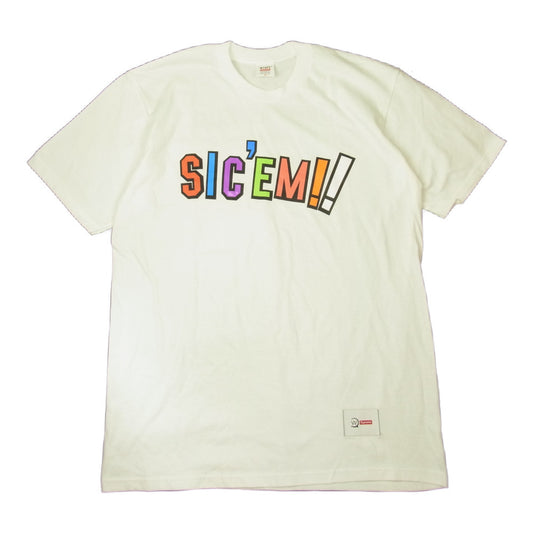 Supreme シュプリーム 21AW × WTAPS ダブルタップス Sic'em Tee プリント Tシャツ ホワイト系 M【中古】