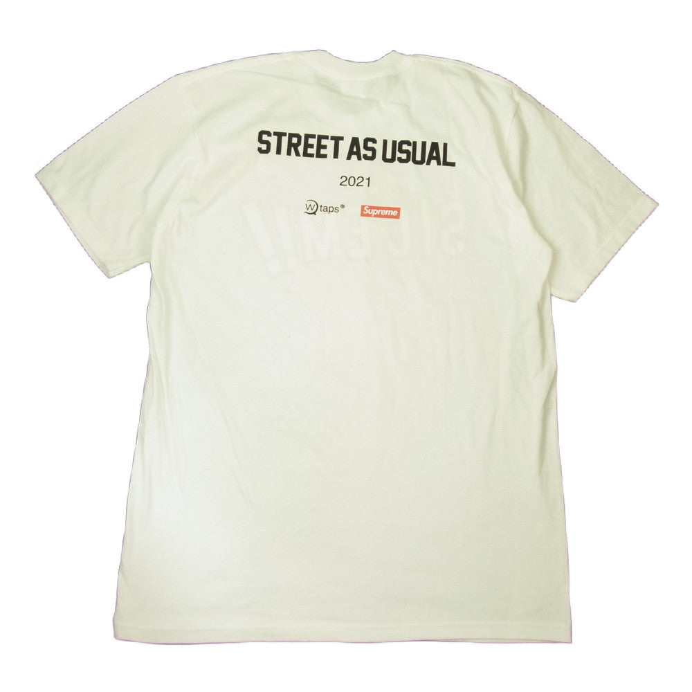Supreme シュプリーム 21AW × WTAPS ダブルタップス Sic'em Tee プリント Tシャツ ホワイト系 M【中古】