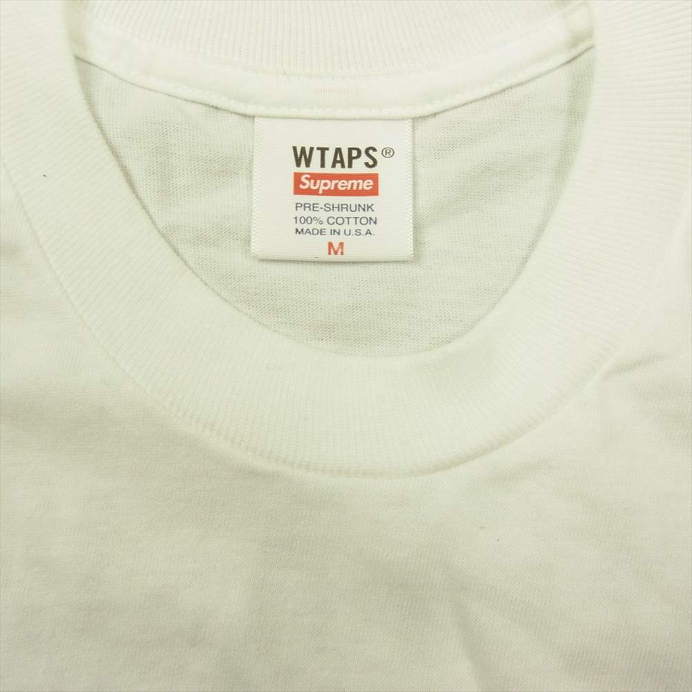 Supreme シュプリーム 21AW × WTAPS ダブルタップス Sic'em Tee プリント Tシャツ ホワイト系 M【中古】