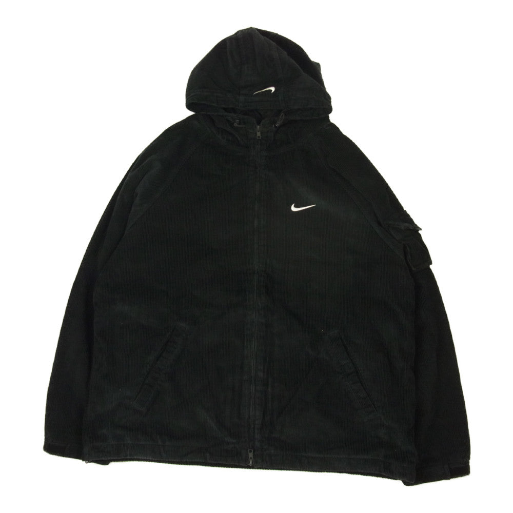 Supreme シュプリーム 22SS DM1772-010 × NIKE ナイキ Arc Corduroy Hooded Jacket アーチロゴ コーデュロイ フーデッド ジャケット ブラック系 L【新古品】【未使用】【中古】
