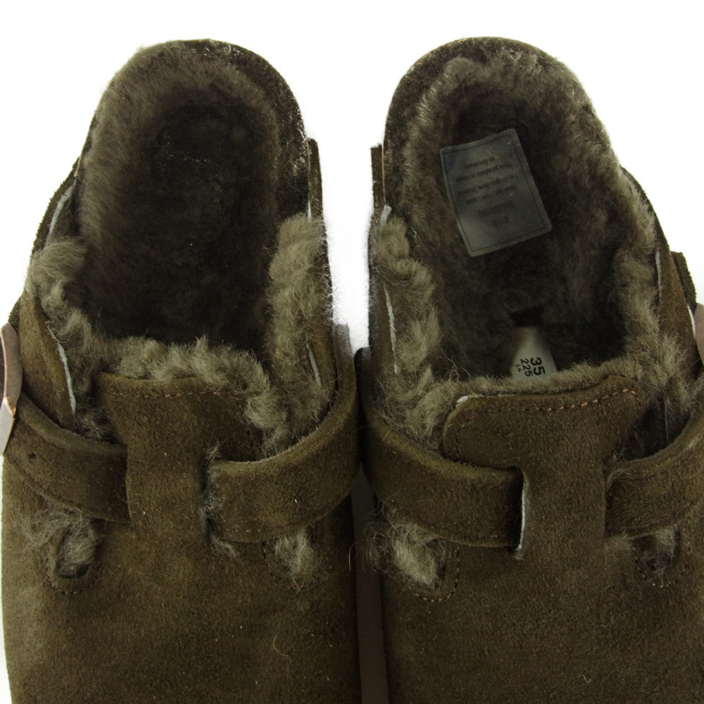 BIRKENSTOCK ビルケンシュトック 1020529 Boston Shearling MOCCA ボストン シアリング スエード レザー ボア サンダル 35 ブラウン系 35【新古品】【未使用】【中古】