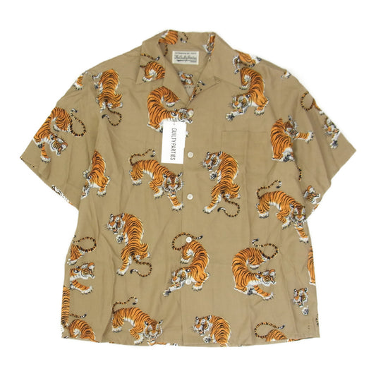 WACKO MARIA ワコマリア 22SS TIMLEHI-WM-HI29 TIM LEHI S/S HAWAIIAN SHIRT ティムリーハイ 虎総柄 半袖 ハワイアン アロハ シャツ ベージュ系 M【新古品】【未使用】【中古】