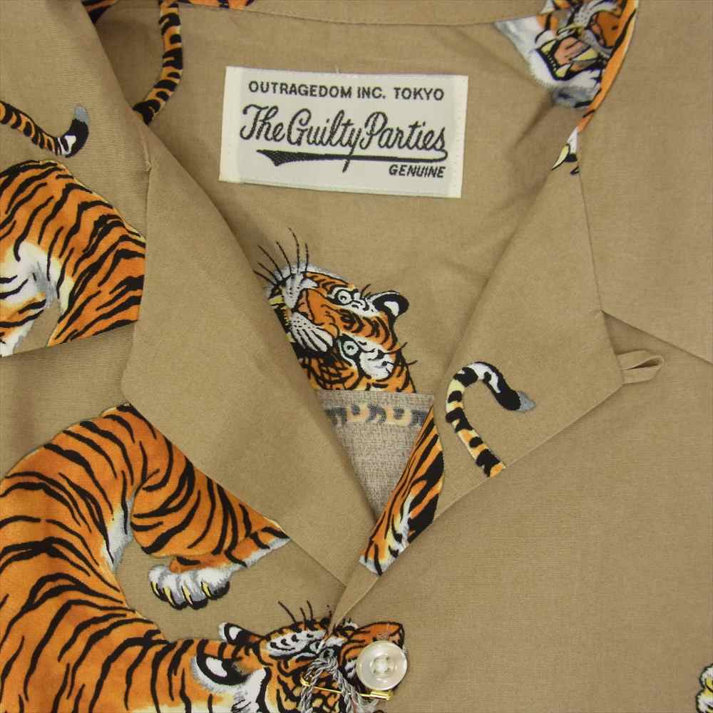 WACKO MARIA ワコマリア 22SS TIMLEHI-WM-HI29 TIM LEHI S/S HAWAIIAN SHIRT ティムリーハイ 虎総柄 半袖 ハワイアン アロハ シャツ ベージュ系 M【新古品】【未使用】【中古】