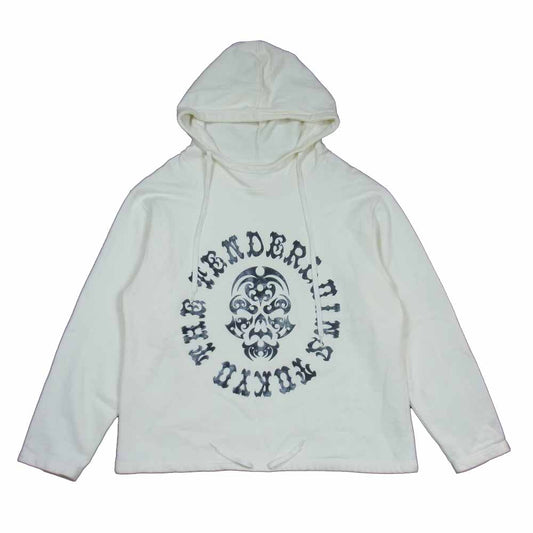 TENDERLOIN テンダーロイン 17AW T-SWEAT PARKA BS ボルネオスカル プリント プルオーバー パーカー オフホワイト系 S【美品】【中古】