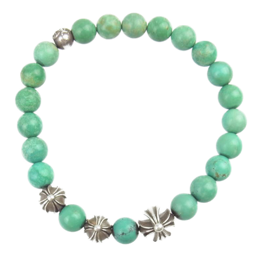 CHROME HEARTS クロムハーツ（原本無） BEAD 8mmビーズブレス ターコイズ グリーン系【中古】
