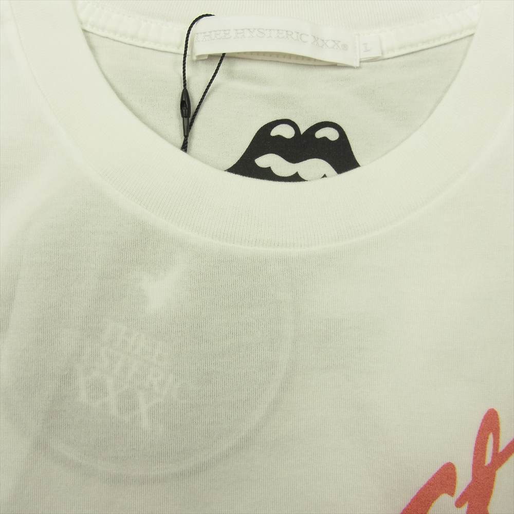 HYSTERIC GLAMOUR ヒステリックグラマー 06221CT08 THE ROLLING STONES ローリング ストーンズ SEPTEMBER セプテンバー 1973 Tシャツ ホワイト系 L【新古品】【未使用】【中古】