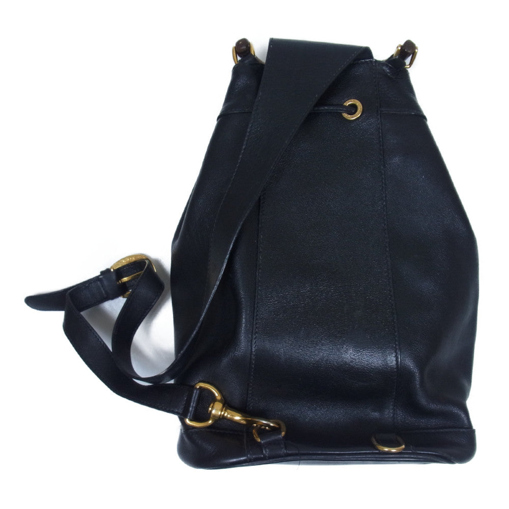 GUCCI グッチ 003 2113 0036 バンブー 巾着 ワンショルダーバッグ ブラック系【中古】
