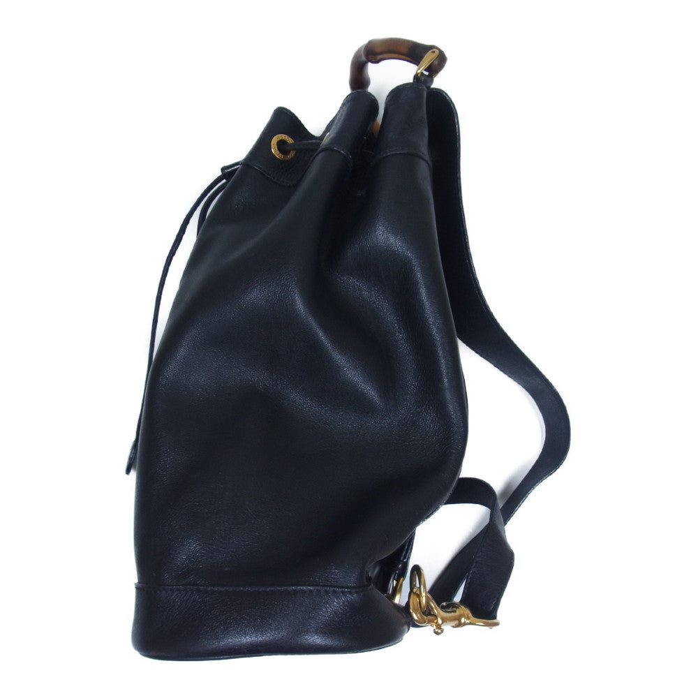 GUCCI グッチ 003 2113 0036 バンブー 巾着 ワンショルダーバッグ ブラック系【中古】