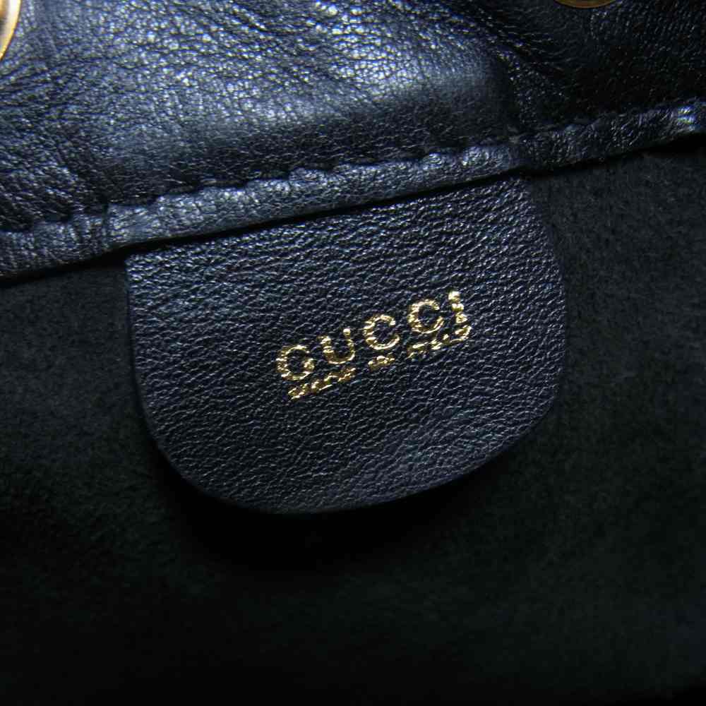 GUCCI グッチ 003 2113 0036 バンブー 巾着 ワンショルダーバッグ ブラック系【中古】