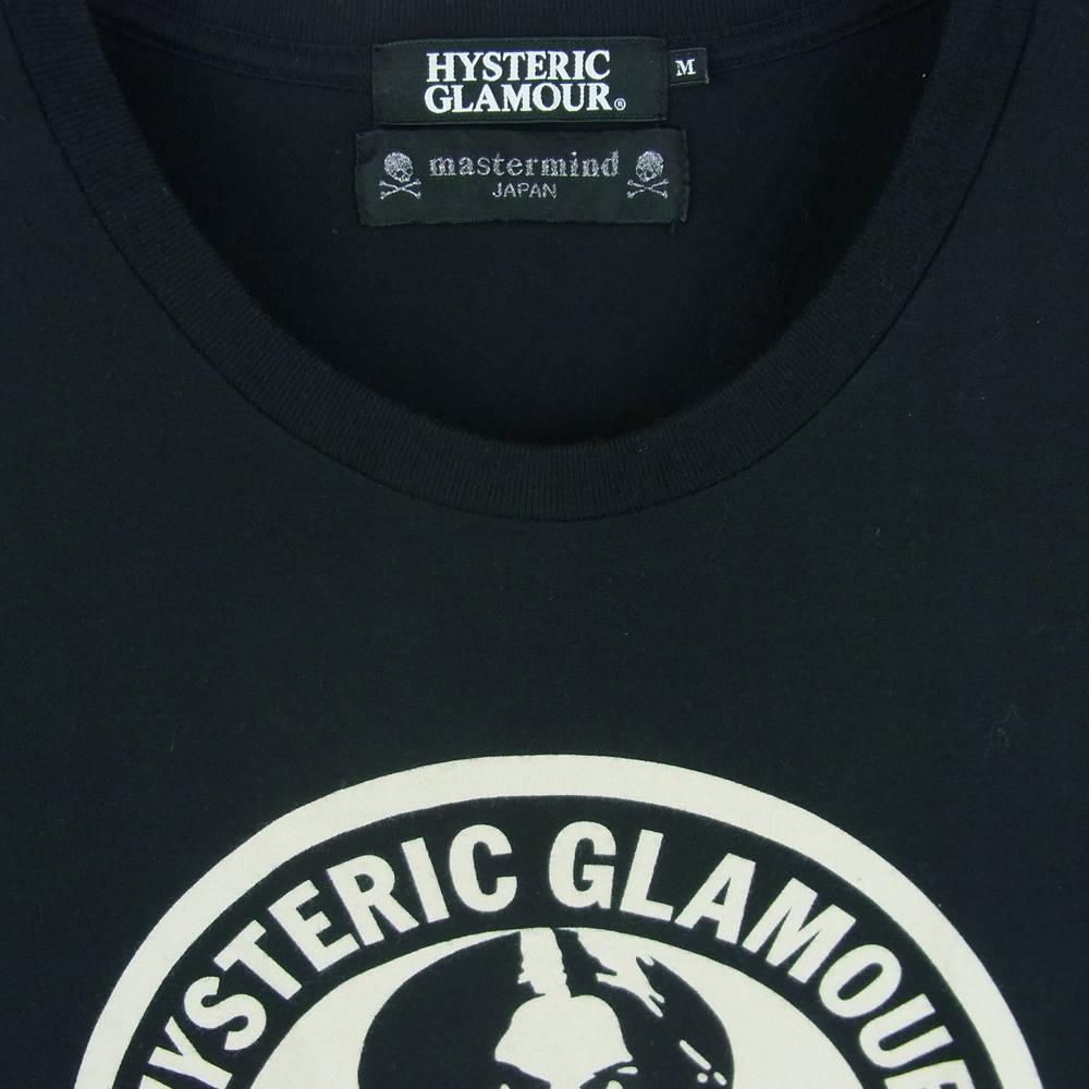 HYSTERIC GLAMOUR ヒステリックグラマー 0233CT25 mastermindJAPAN マスターマインドジャパン スカル ガール サークルロゴ プリント 半袖 Tシャツ ブラック系 M【中古】
