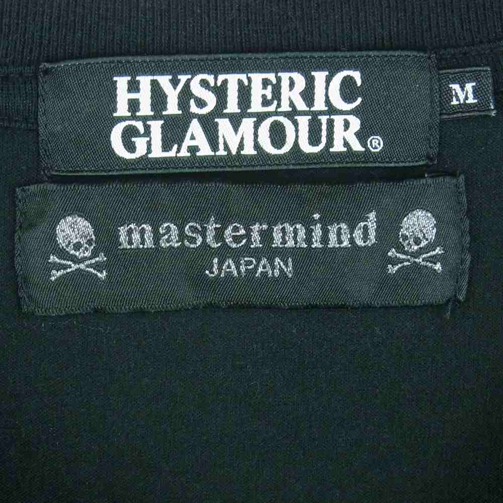 HYSTERIC GLAMOUR ヒステリックグラマー 0233CT25 mastermindJAPAN マスターマインドジャパン スカル ガール サークルロゴ プリント 半袖 Tシャツ ブラック系 M【中古】