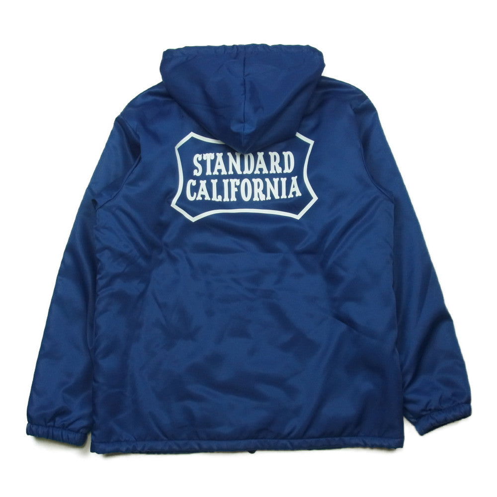STANDARD CALIFORNIA スタンダードカリフォルニア SD BOA HOOD COACH JACKET 裏地ボアフリース フード付き コーチ ジャケット ブルー系【美品】【中古】