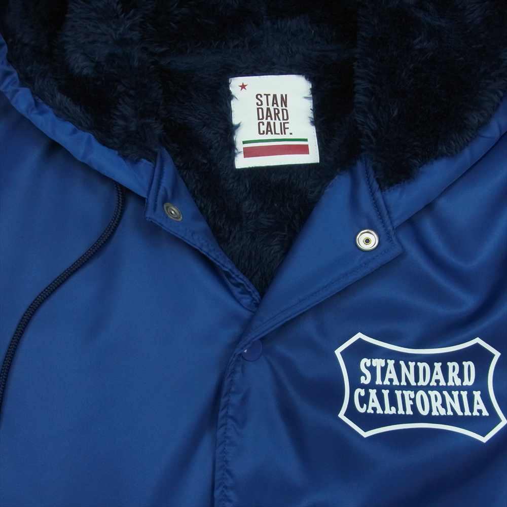 STANDARD CALIFORNIA スタンダードカリフォルニア SD BOA HOOD COACH JACKET 裏地ボアフリース フード付き コーチ ジャケット ブルー系【美品】【中古】