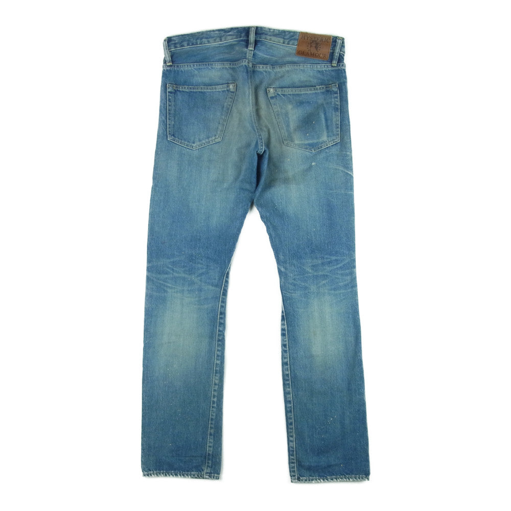 HYSTERIC GLAMOUR ヒステリックグラマー 0231AP02 PF加工 クラッシュ ペイント加工 スタッズ デニム パンツ インディゴブルー系 32【中古】