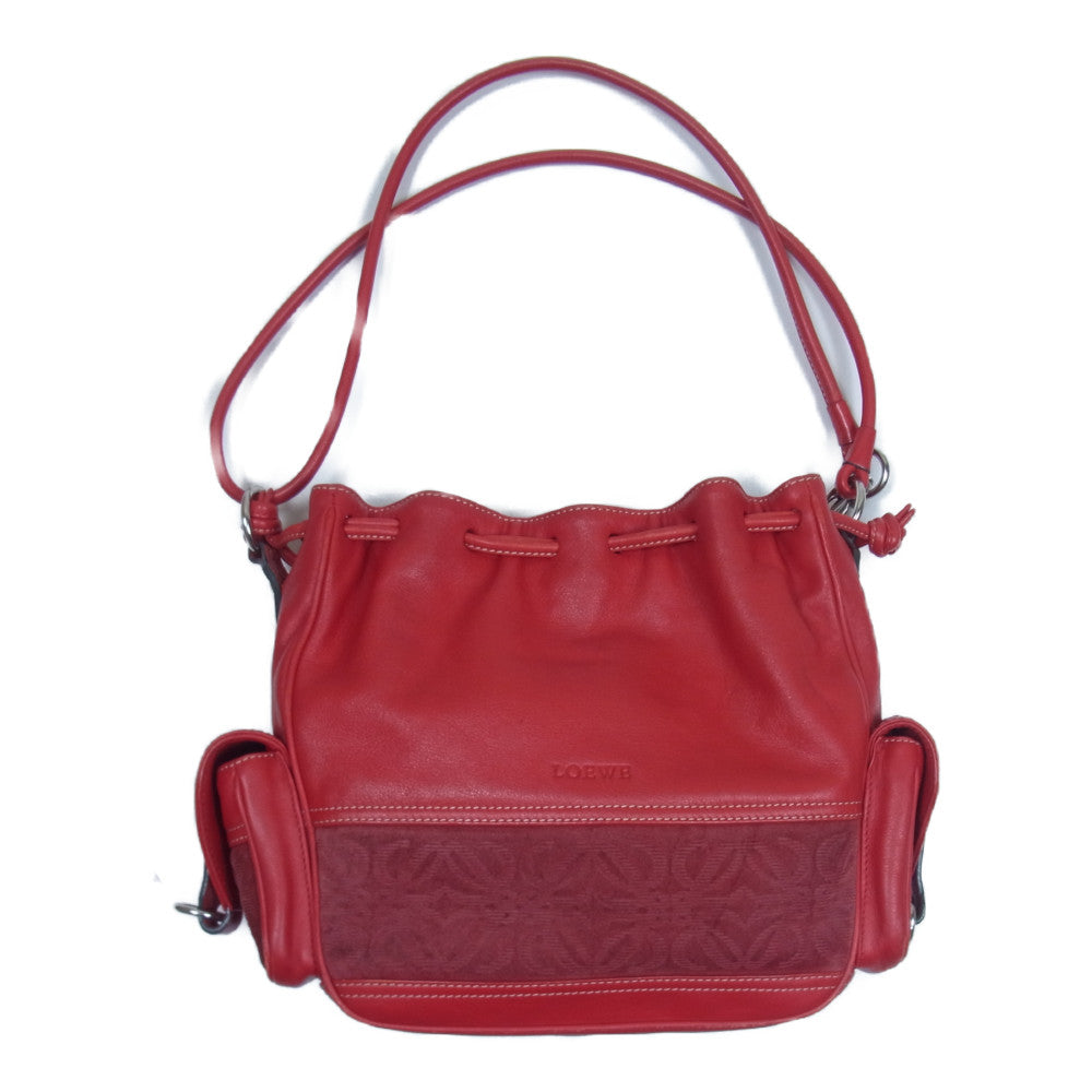 LOEWE ロエベ フラメンコ 2way ハンドバッグ ショルダー レッド系【中古】