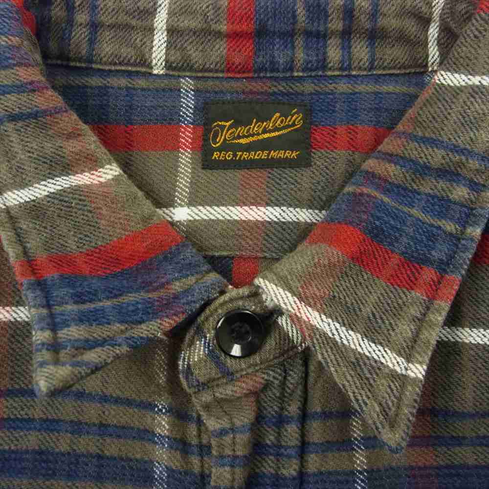TENDERLOIN テンダーロイン T-HEAVY FLANNEL CHECK SHT ヘビーフランネル チェック シャツ グレー系 XS【中古】