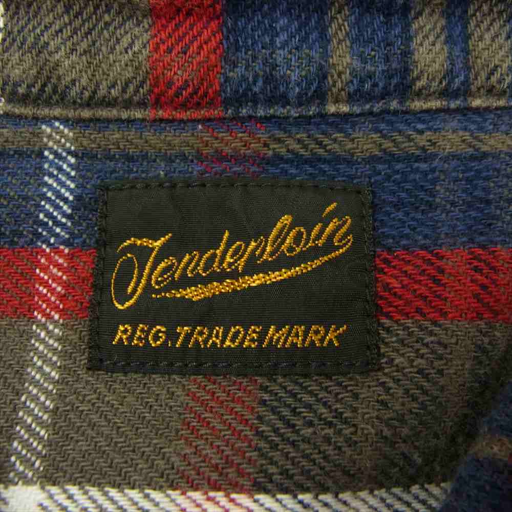 TENDERLOIN テンダーロイン T-HEAVY FLANNEL CHECK SHT ヘビーフランネル チェック シャツ グレー系 XS【中古】