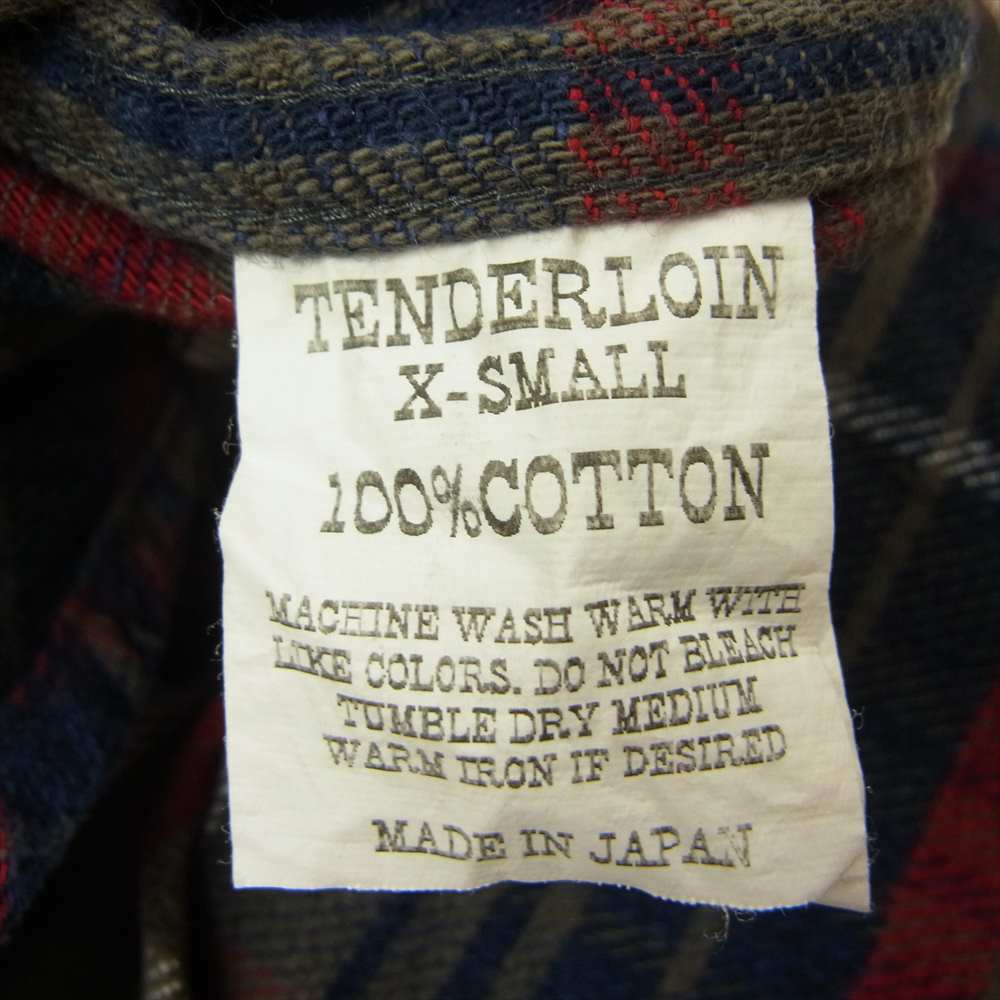 TENDERLOIN テンダーロイン T-HEAVY FLANNEL CHECK SHT ヘビーフランネル チェック シャツ グレー系 XS【中古】