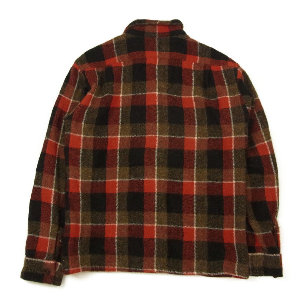 TENDERLOIN テンダーロイン T-WOOL CHECK SHT HB ヘリンボーン ウール チェック シャツ  レッド系 XS【中古】